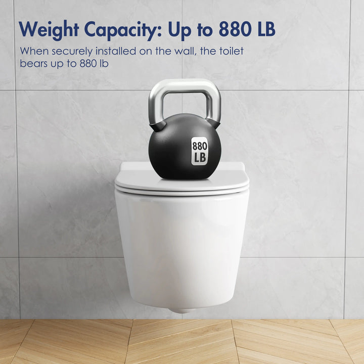 Hampton Wall-hung Elongated Toilet, 0.8/1.6 GPF Dual Flush, Multiple Colors