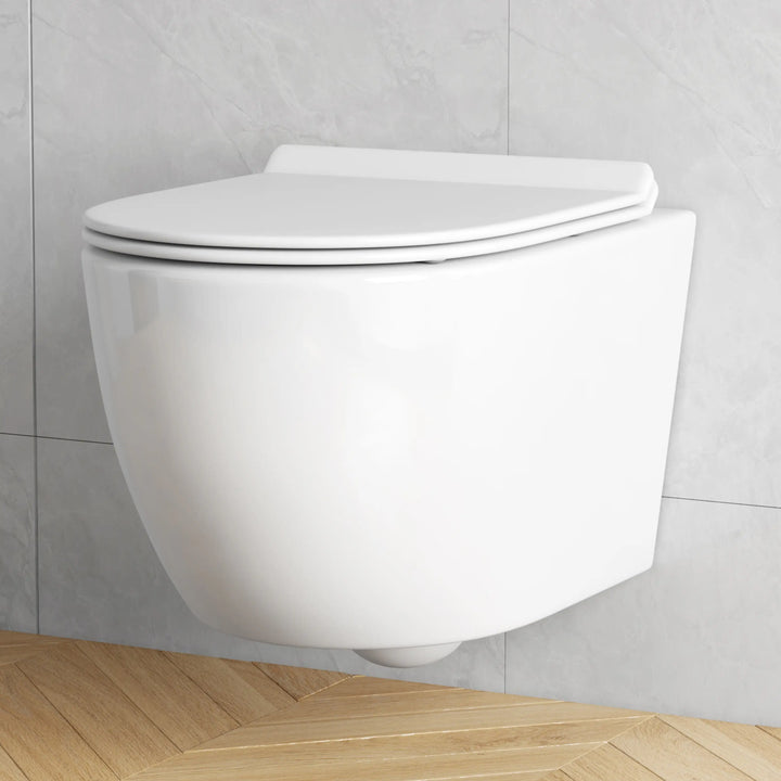 Hampton Wall-hung Elongated Toilet, 0.8/1.6 GPF Dual Flush, Multiple Colors