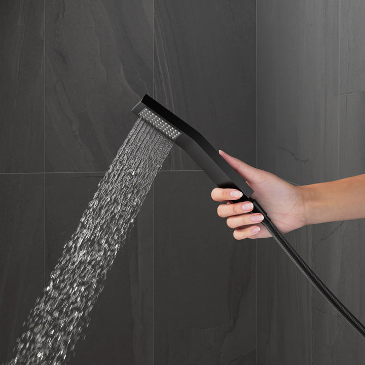 Eridanus Matte Black Shower System with Rough-in Valve All-In-One Kit